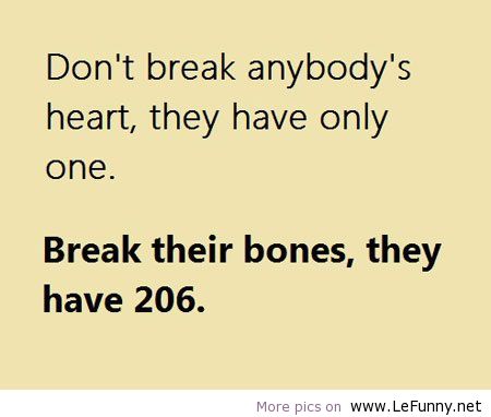 Break Their Bones They Have 206 Funny Joke