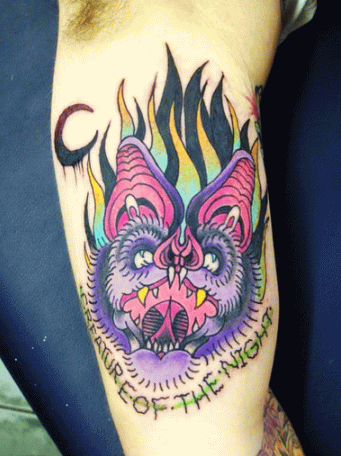 Colorful Baboon Head Tattoo Design For Forearm