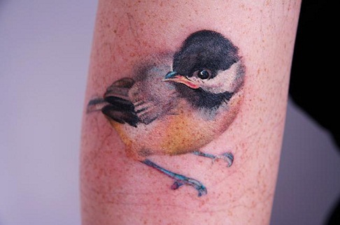 Cute Bird Painting Tattoo Design