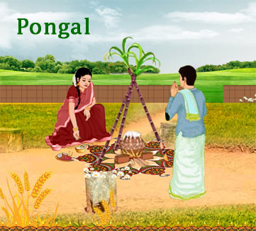 Family Celebrating Pongal