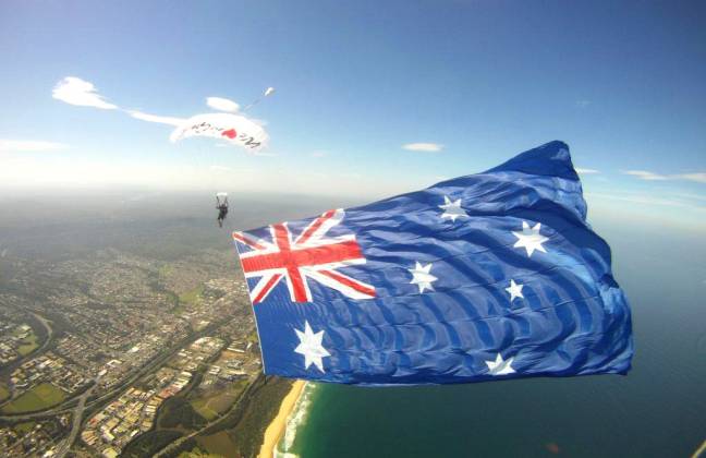 Flying High Australian Flag Happy Australia Day