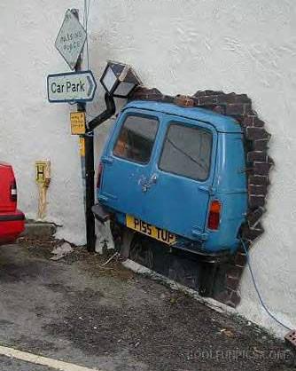 Funny Van Crash Into Building Wall
