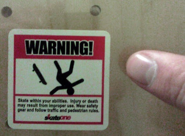 Funny Warning Skateboarding Picture
