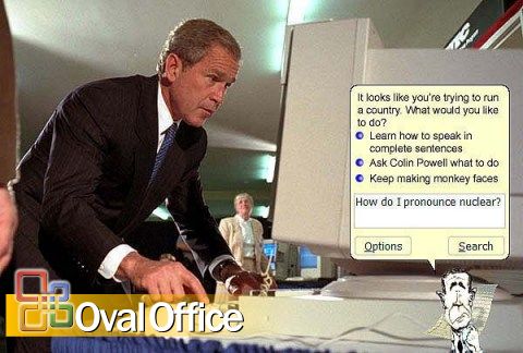 George Bush In Office Funny Picture