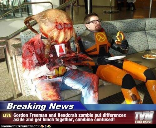 Gordon Freeman And Headcrab Zombie Put Differences Funny News