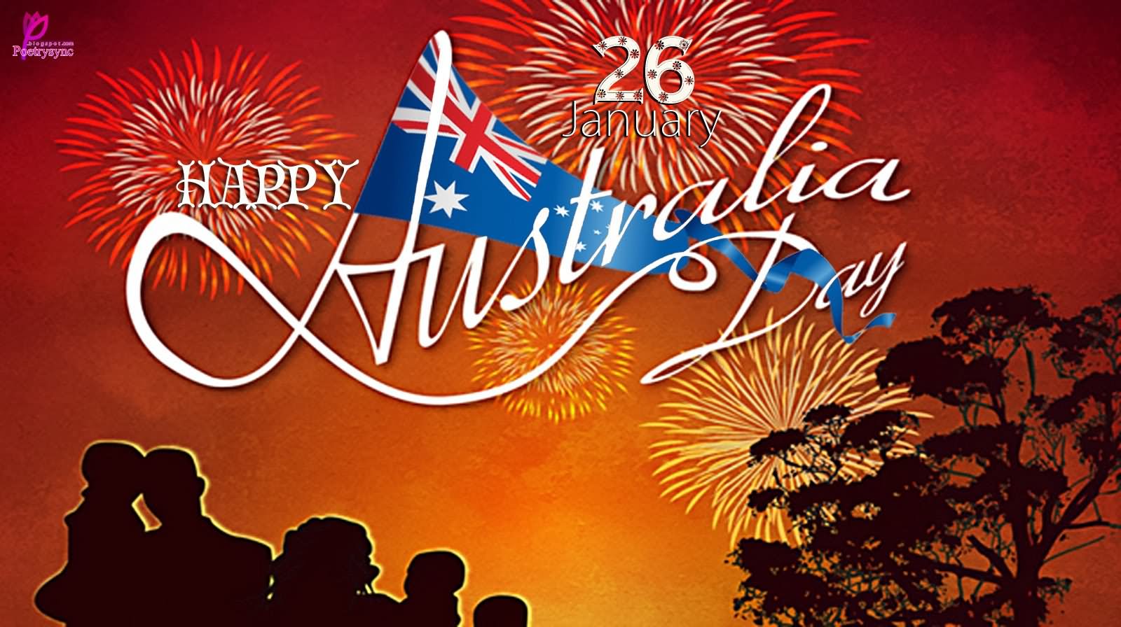 Happy Australia Day 26th January Fireworks Clipart