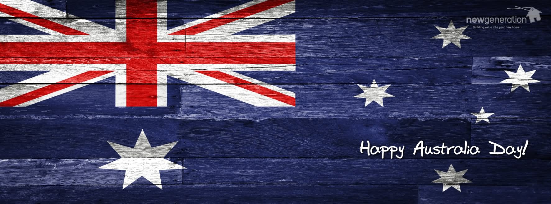 Happy Australia Day Australian Flag In Background Facebook Cover Picture