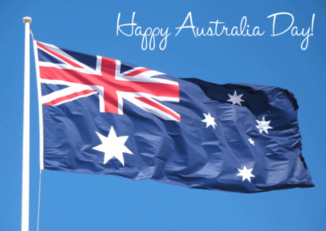 Happy Australia Day Waving Australian Flag Picture