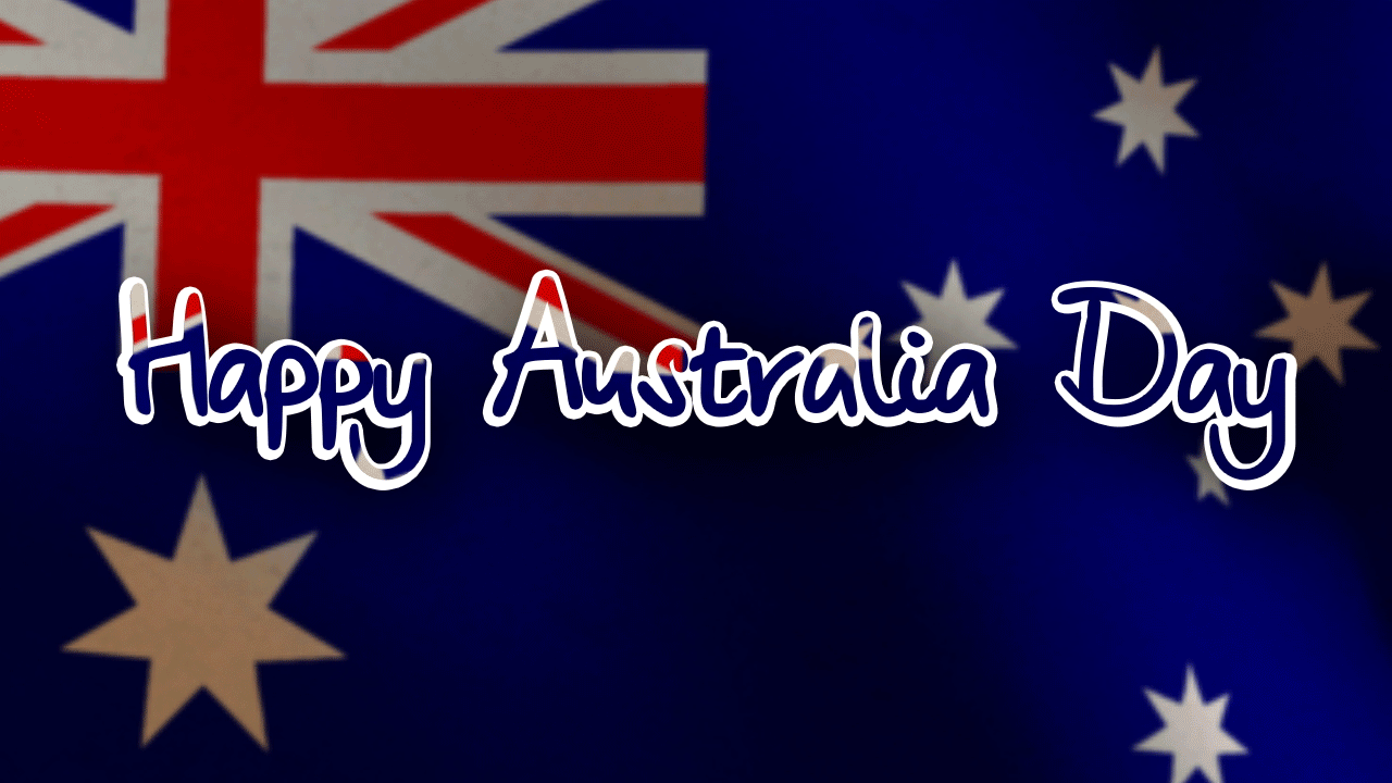 Happy Australia Day Waving Flag Animated Picture