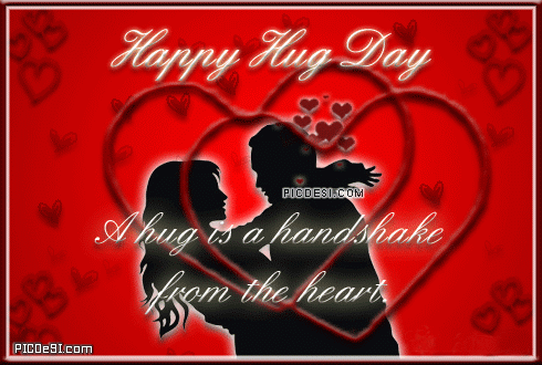Happy Hug Day Hearts Animated Picture