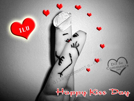 Happy Kiss Day Fingers Art