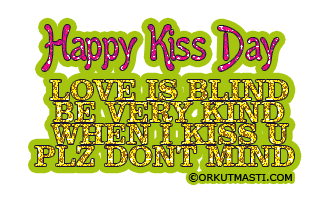 Happy Kiss Day Glitter Animated Picture