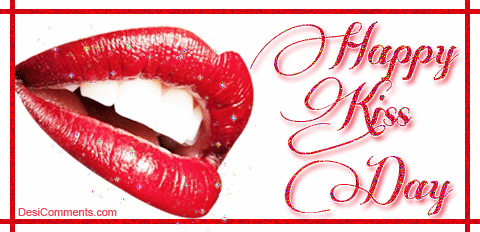 Happy Kiss Day Glitter Lips Picture