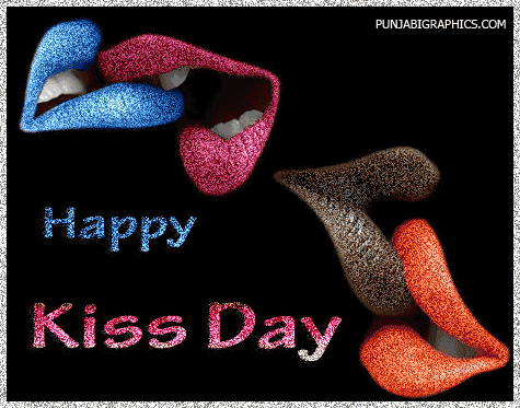 Happy Kiss Day Sparkle Glitter Lips Picture