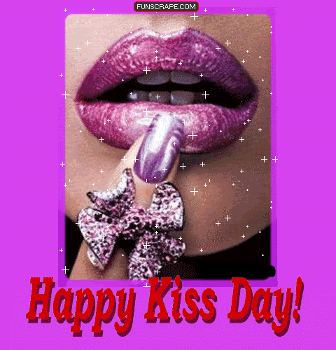 Happy Kiss Day Twinkling Glitter