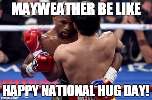 Happy National Hug Day Boxers Hugging Each Other
