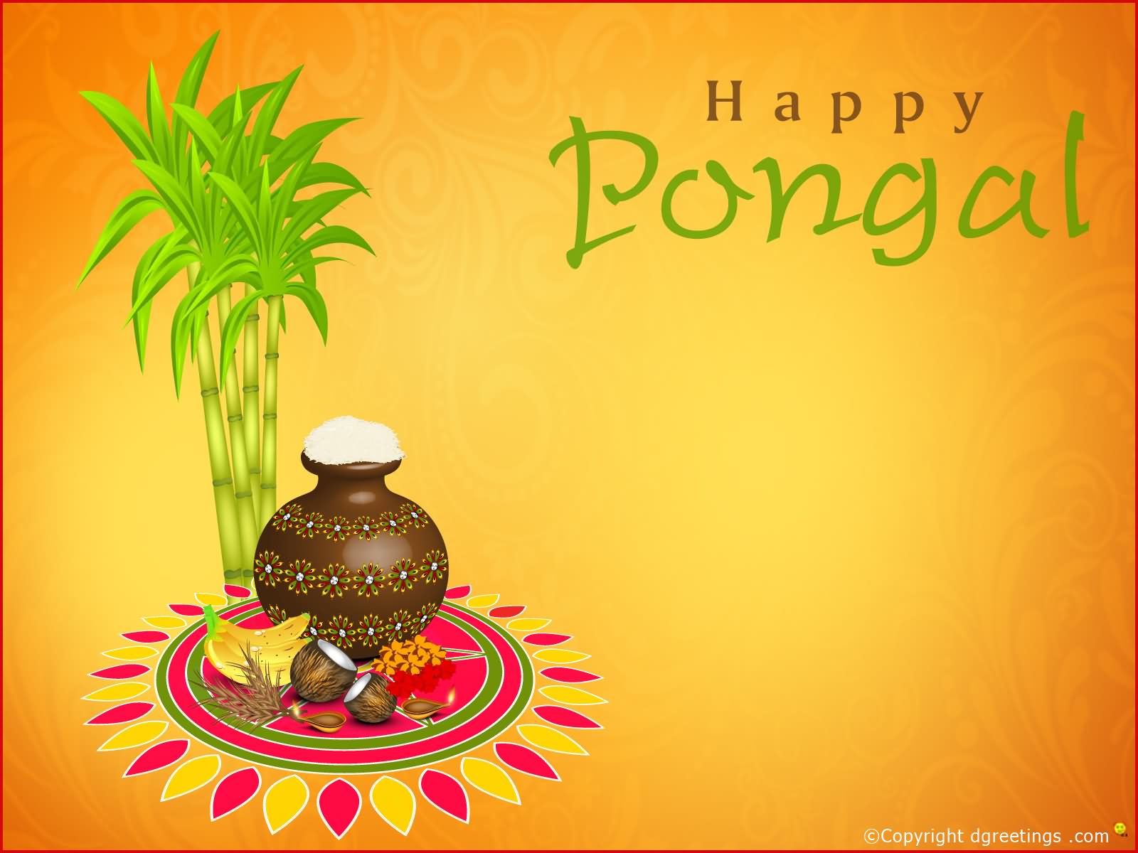 Happy Pongal Greeting Ecard