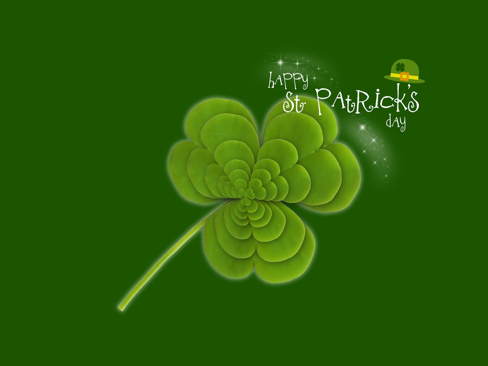 Happy Saint Patrick's Day Shamrock Leaf Wallpaper