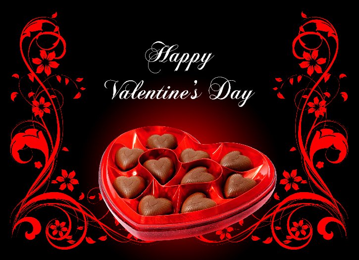 Happy Valentines Day Chocolate Box Greeting Card