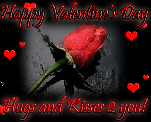 Happy Valentines Day Hugs And Kisses 2 You Animated Hearts Picture
