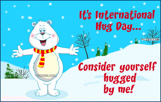 It's International Hug Day Animated Bear Picture