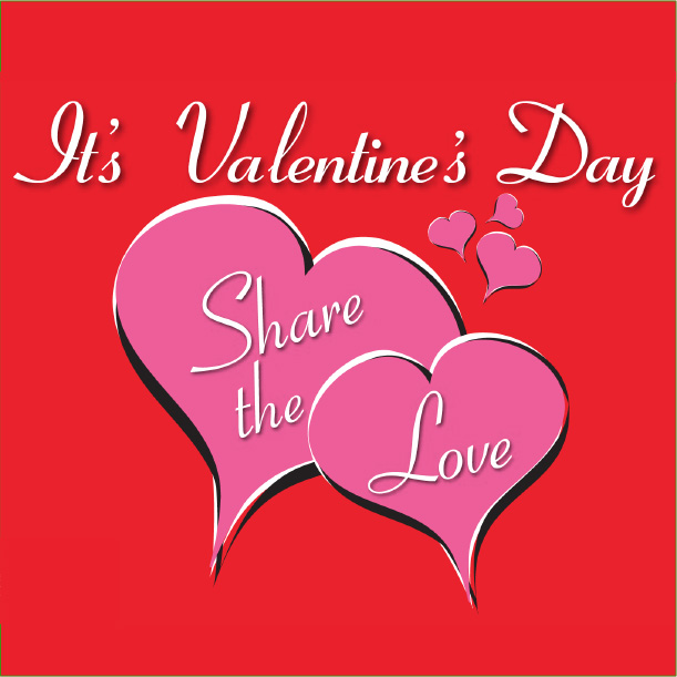 It's Valentine Day Share The Love Greeting Card