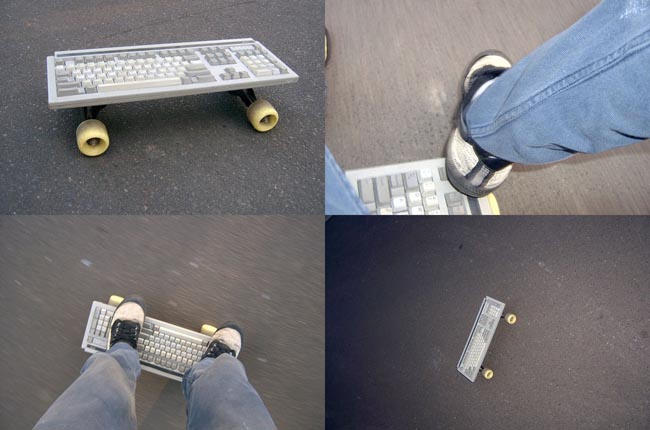 Keyboard Funny Skateboarding Picture