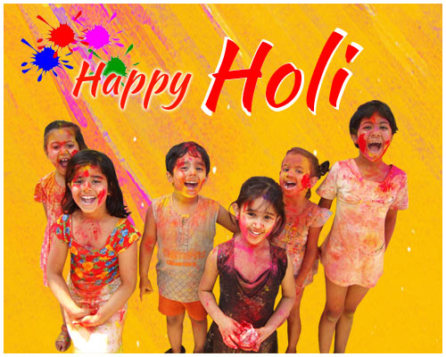 Kids Celebrating Holi Happy Holi