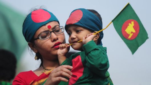 Kids With Bangladesh Flag Happy Independence Day