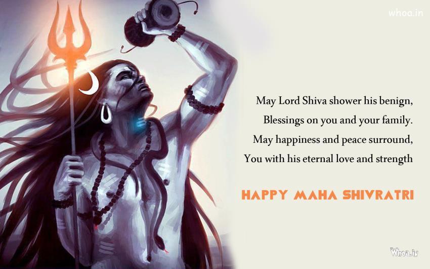 May Lord Shiva Shower His Benign Blessings On You And Your Family Happy Maha Shivratri