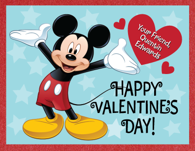 Mickey Mouse Wishes You Happy Valentines Day Greeting Card