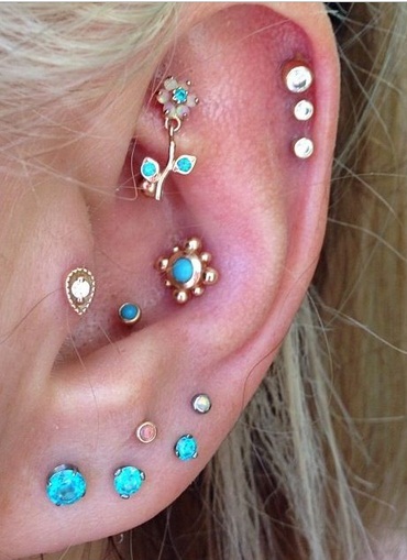 Multiple Ear And Rook Piercing Image