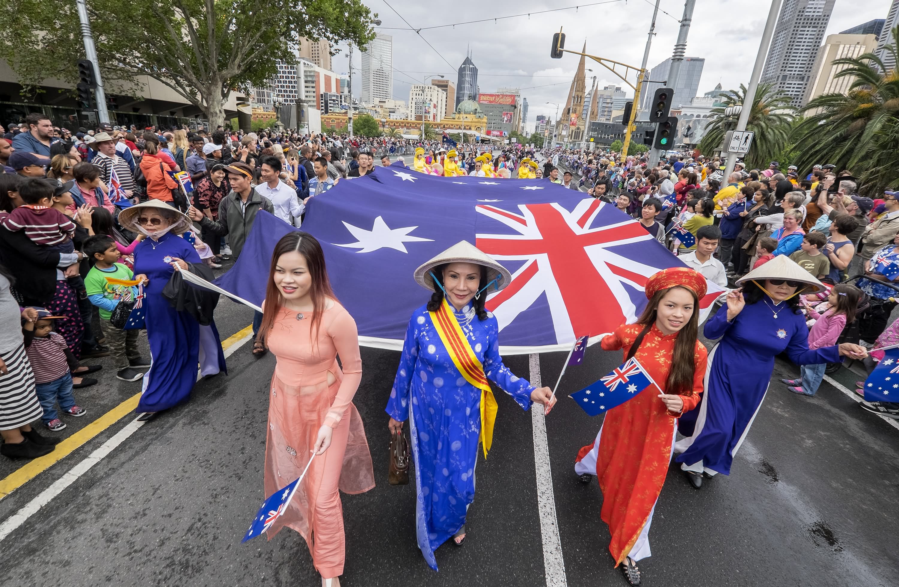 People Enjoying Australia Day Parade