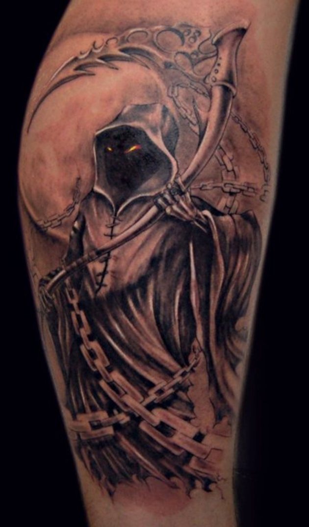 Scary Grim Reaper Tattoo Design