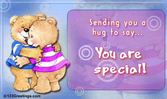 Sending you A Hug To Say You Are Special Hugging Teddy Bears Animated Hug Day Picture