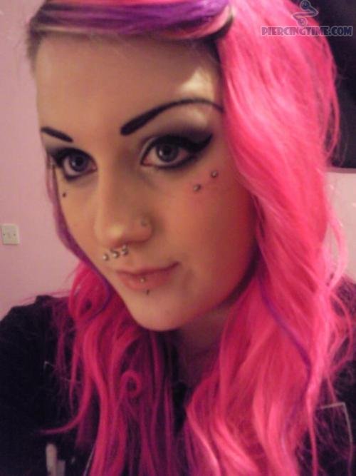 Septum And Butterfly Kiss Piercing Picture For Girls