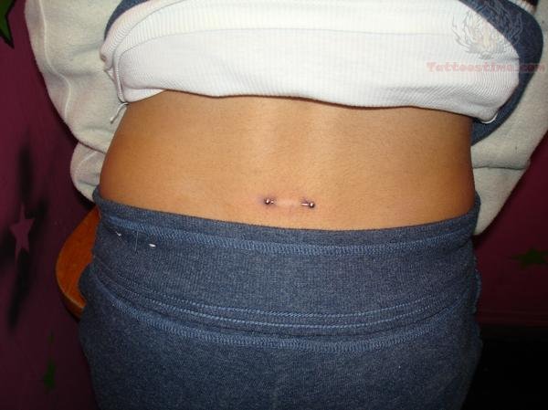 Surface Barbell Back Piercing For Women