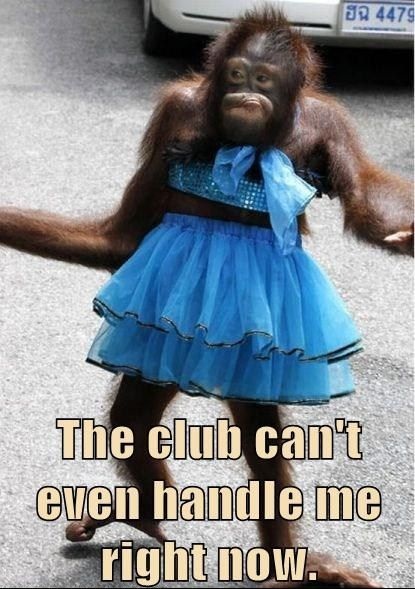 The Club Can't Even Handle Me Funny Monkey Caption