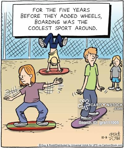 The Coolest Sport Around Funny Skateboarding Cartoon Picture