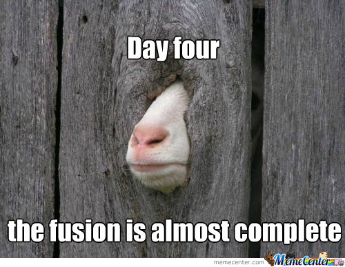 The Fusion Is Almost Complete Funny Goat Meme