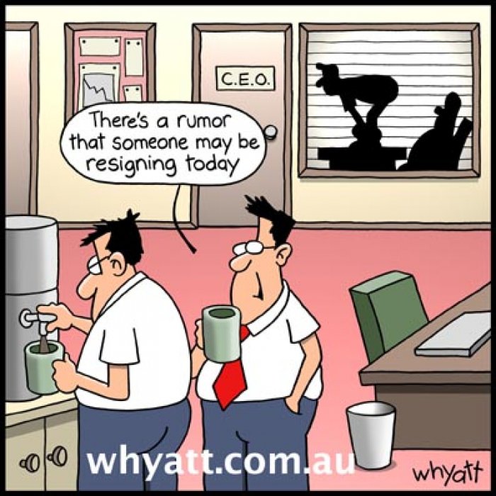 There’s A Rumor That Someone May Be Resigning Today Funny Office Cartoon