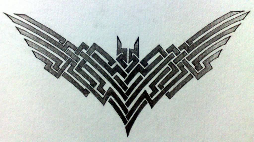 Tribal Batman Logo Tattoo Stencil By Muhammad Ali