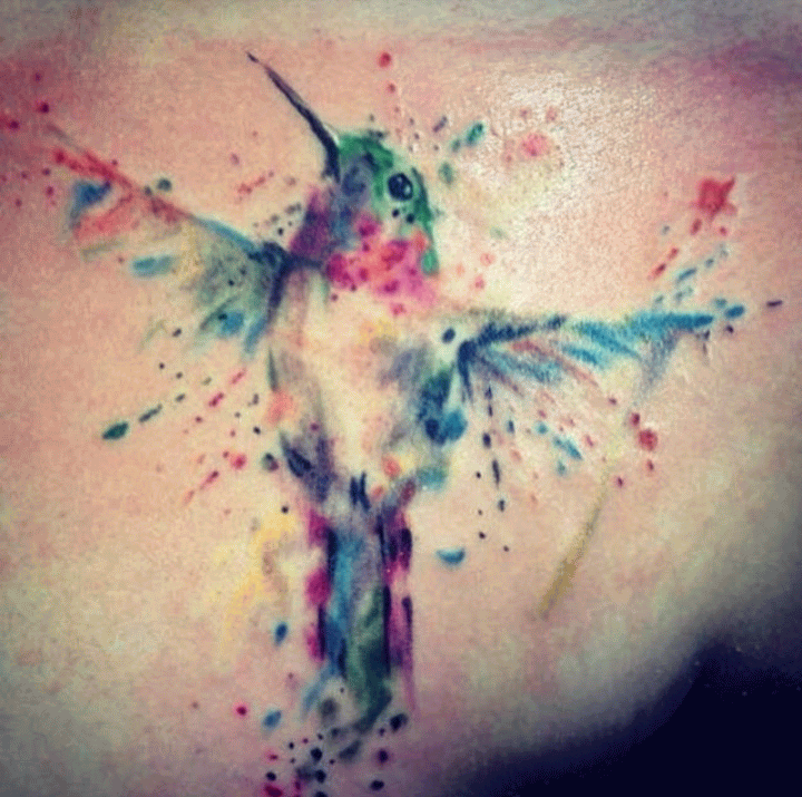 Watercolor Birds Tattoo Design
