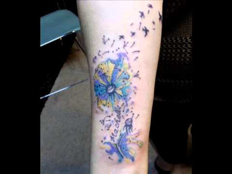 Watercolor Dandelion Tattoo On Forearm