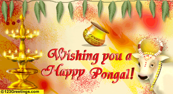 Wishing You Happy Pongal Glitter