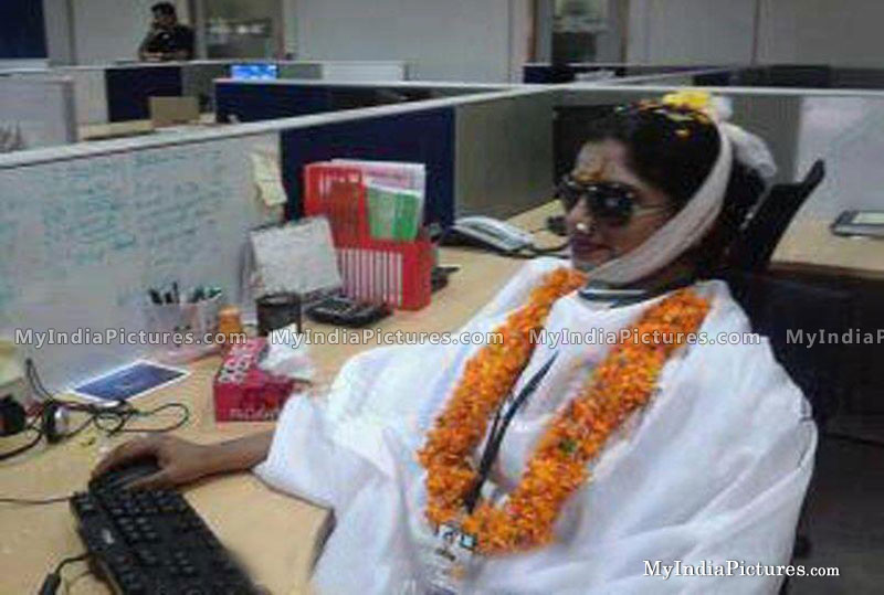 Woman Working In Office Funny Picture