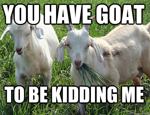 You Have Goat To Be Kidding Me Funny Meme