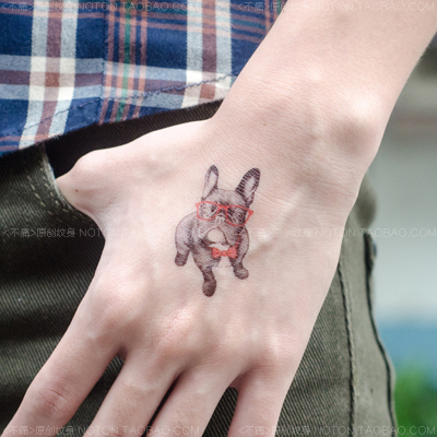 Amazing Funny Dog Tattoo On Hand