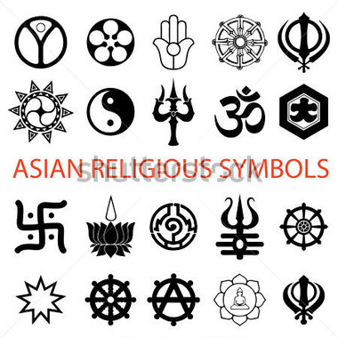 Awesome Black Hinduism Symbol Tattoo Flash