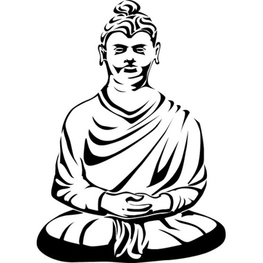 Black Buddha Tattoo Stencil